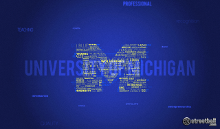 Blue background michigan university large - international typographic style free wallpaper for desktop