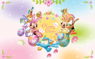 Cartoon characters happy easter message 2 - a group of cartoon characters free wallpaper