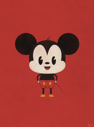 Mickey mouse red background black - a minimalist painting free wallpaper
