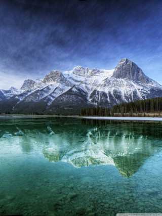 Mountain range reflection lake forest 4 - a mountain range free wallpaper