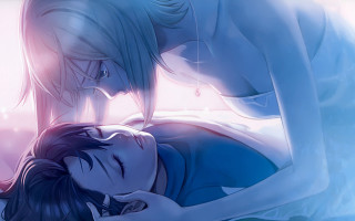 Woman touching man chest bed - bed free wallpaper