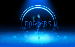 Man suit dancing blue circle - the middle of it free wallpaper