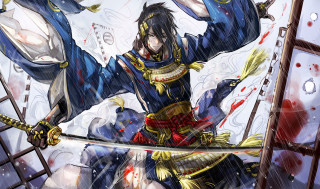 Man costume sword ladder blood - a man in a costume holding free wallpaper