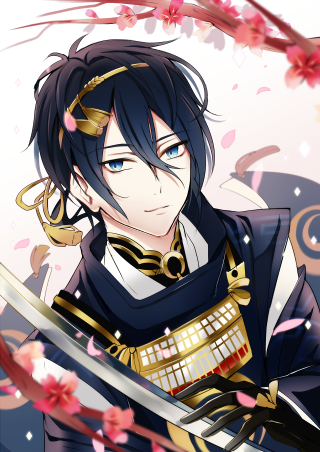 Man sword flower cherry blossom - a man in a costume holding free wallpaper