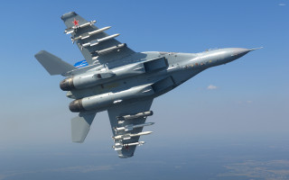 Fighter jet blue sky clouds 6 - a fighter free wallpaper for desktop