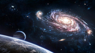 Earth spiral galaxy stars bright - a bright light in the middle free wallpaper