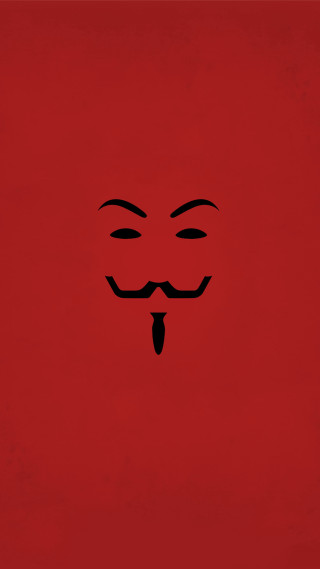 Red background black face mustache - poster free wallpaper