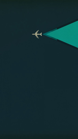 Darkblue sky plane greentriangle white - blue sky free wallpaper