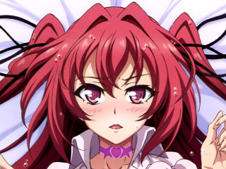 Redhair girl blush lying anime - red hair free wallpaper