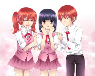 Anime girls hands on chests - their free wallpaper