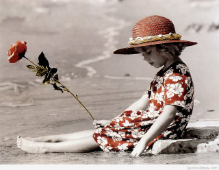 Young girl beach flower straw - anne geddes free wallpaper