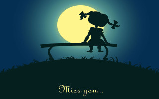 Silhouette girl bench bird flying - a bench free wallpaper