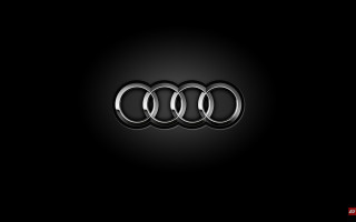 Black background silver audi logo - silver free wallpaper