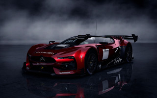 Red sports car dark room 48 - realistic free wallpaper