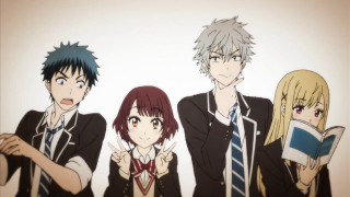Group people holding books pointing - their finger free wallpaper