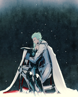 Man sitting sword blood neoromanticism - andrew law free wallpaper