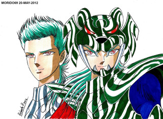 Anime characters green hair red - red eye free wallpaper