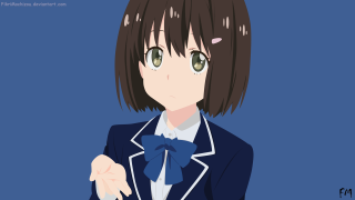 Anime girl blue bowtie black - a black jacket free wallpaper