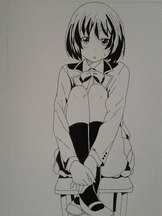 Girl sitting chair legs crossed - a chair free wallpaper