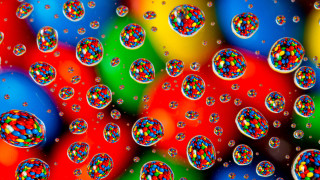 Bubbles window water droplets rainbow - a bunch of bubbles free wallpaper