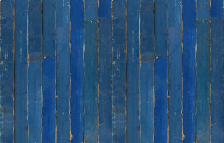 Blue wooden wall white clock - gutai group free wallpaper
