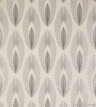 Leaves pattern white background blue - art deco free wallpaper