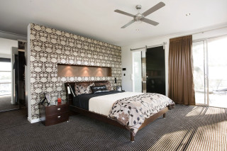 Bedroom bed ceiling fan window - a large window free wallpaper