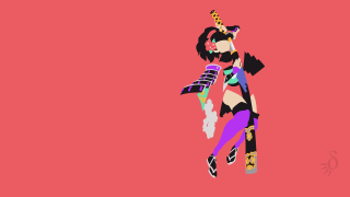 Woman colorful dress hat cigarette - minimalist free wallpaper