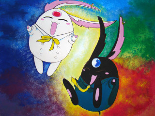 Cat dog rainbow sky fireworks - a rainbow background free wallpaper