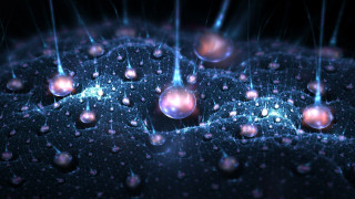 Bubbles water droplets black background - a microscopic photo free wallpaper