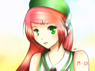 Redhair greeneyes greenhat greenshirt anime - a green tie free wallpaper