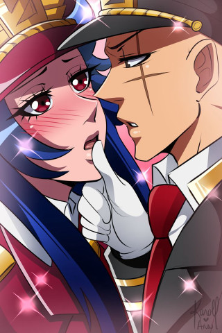 Couple kissing cartoon stars red - bálint kiss free wallpaper