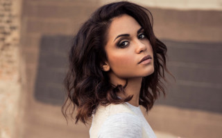 Woman white shirt brickwall building - alexis simon belle free wallpaper
