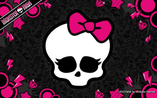 Skull bow pink black background - a skull free wallpaper