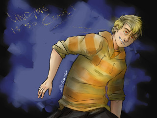 Boy yellow shirt black shorts - a drawing of a boy free wallpaper