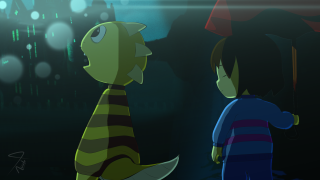 Cartoon furry fish glowing androgynous - the wall free wallpaper