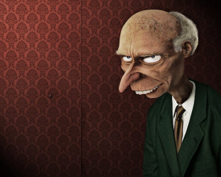 Creepy man suit tie red - a red wall free wallpaper