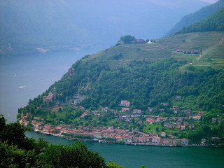 Village hill river town mountain - a river running free wallpaper