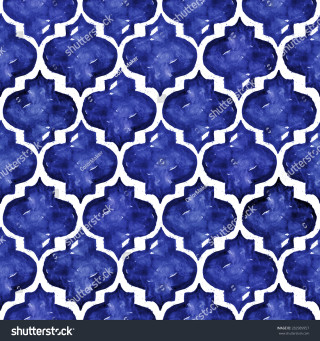 Blue white tile pattern white - a white border free wallpaper