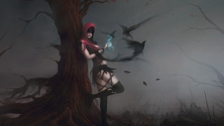 Woman red hat red scarf - a red scarf free wallpaper
