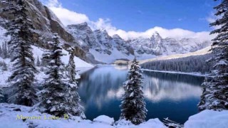 Snowy mountains lake forest winter - snow covered mountains free wallpaper