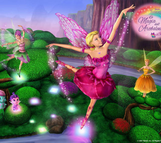 Fairy pink dress wings flying - a fairy free wallpaper