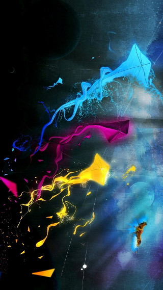 Colorful kite flying sky dark - mystical color free wallpaper