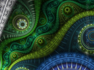 Spiral design blue green background - image of a spiral design free wallpaper