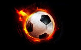 Soccer ball fireball flames black - a soccer ball free wallpaper