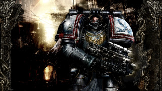 Man suit machine gun helmet - his hand and a helmet free wallpaper