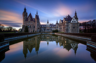 Castle pond dusk sky background - ferenc joachim free wallpaper