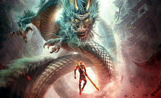 Dragon woman city tall buildings - dai jin free wallpaper