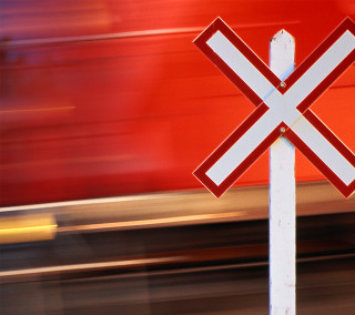 Railroad crossing sign train background - bernd fasching free wallpaper