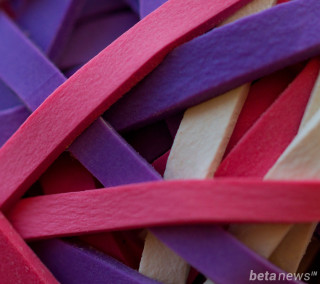 Colored strips red ribbon purple - neofauvism free wallpaper